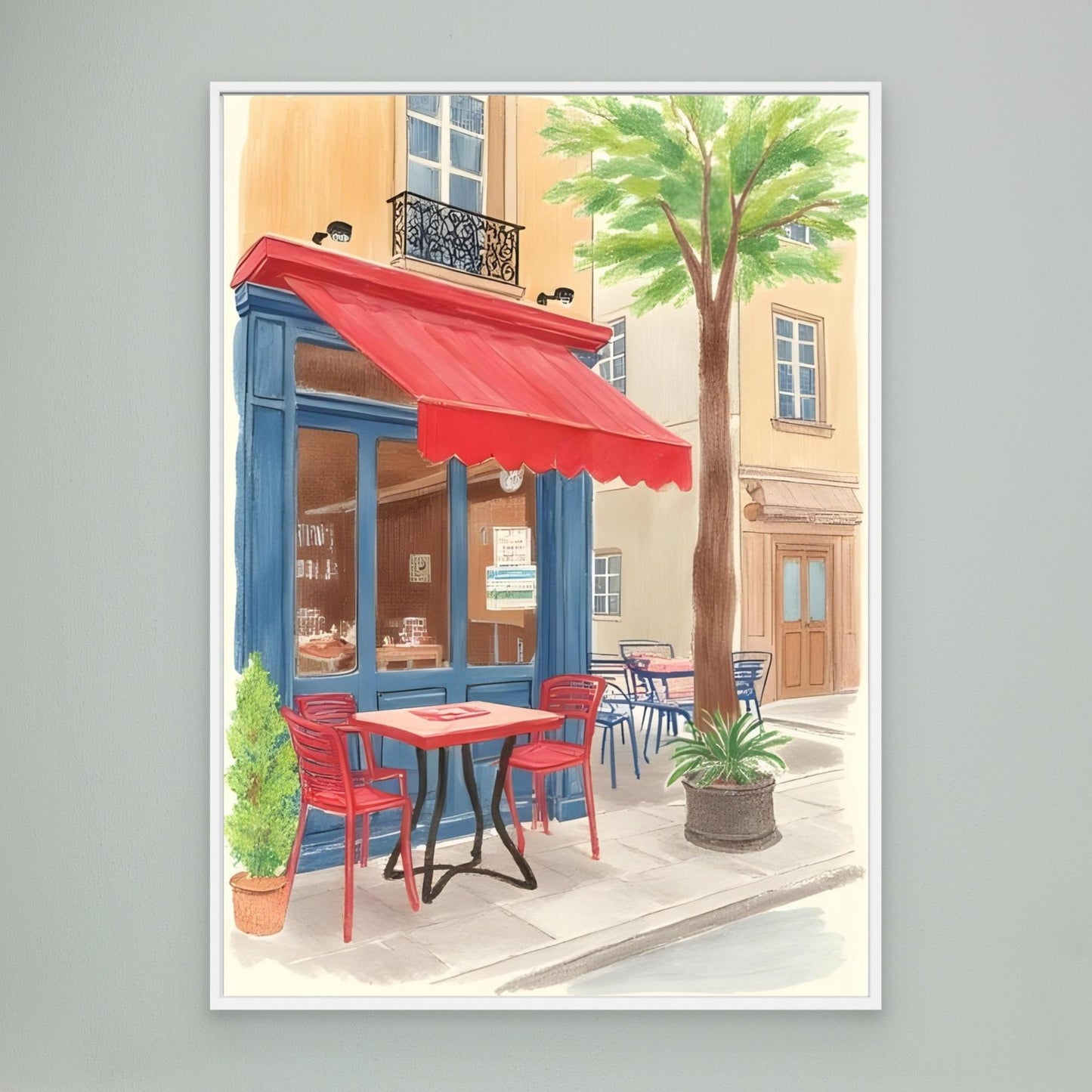 The little café, red and blue