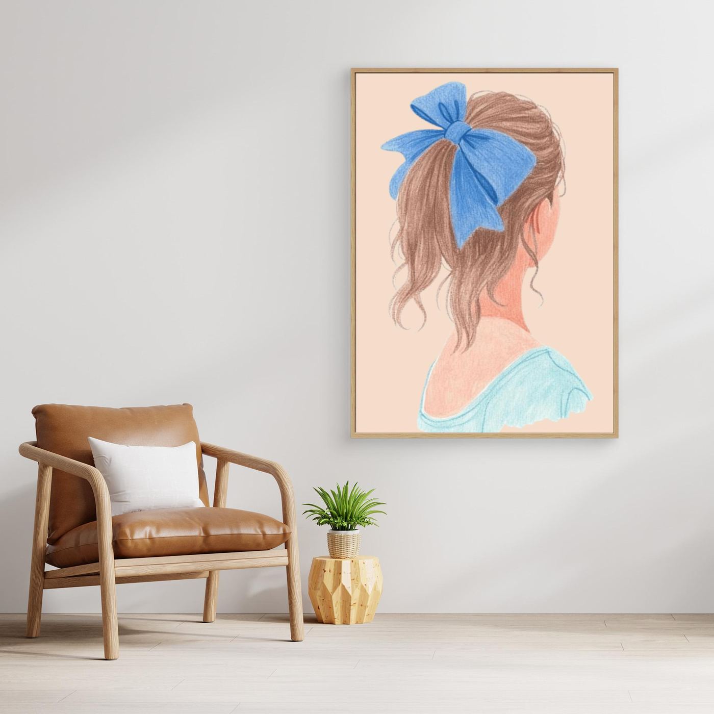 The ponytail, blue bow