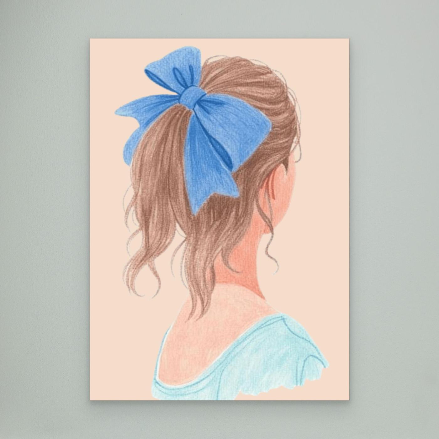 The ponytail, blue bow