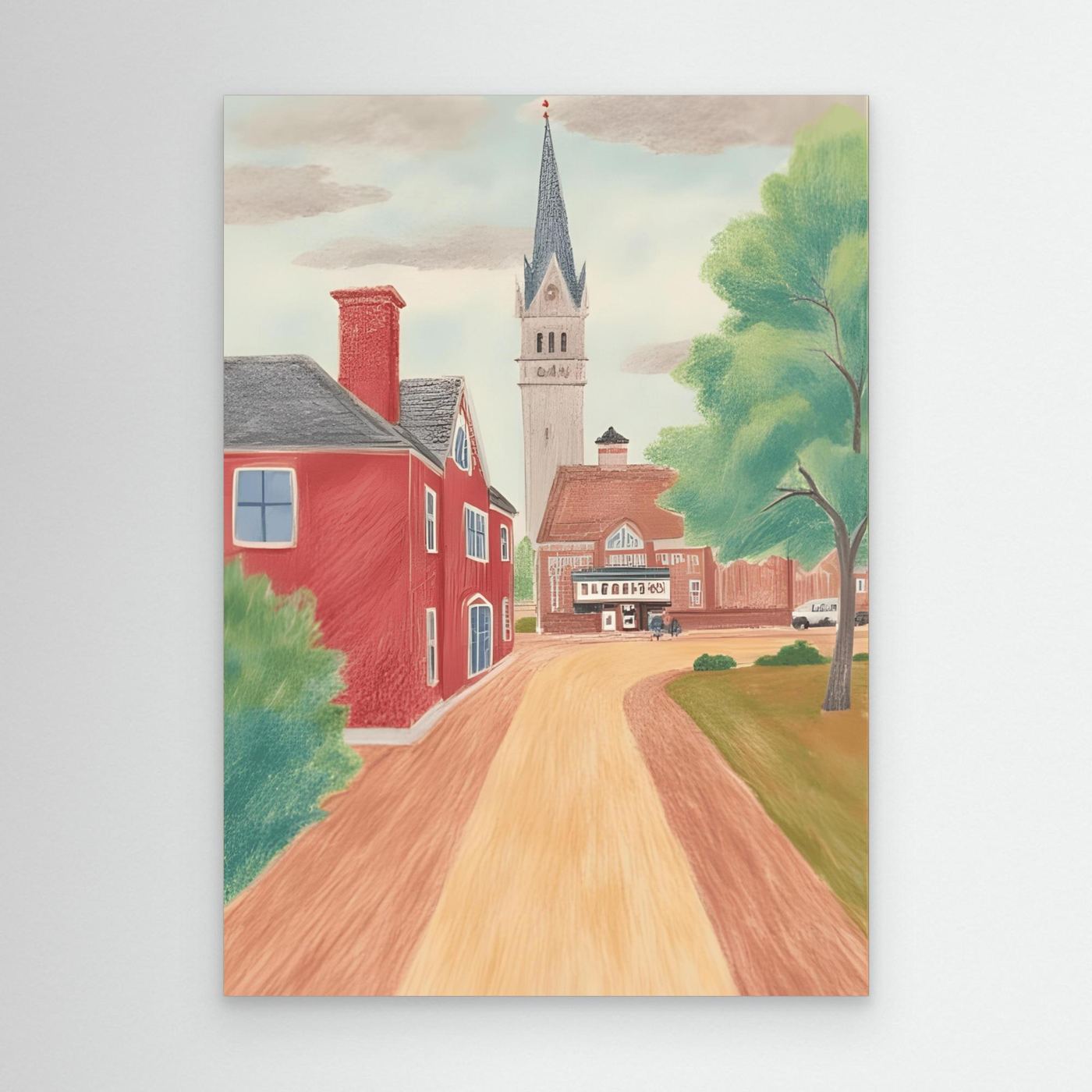 The church road, pencil study