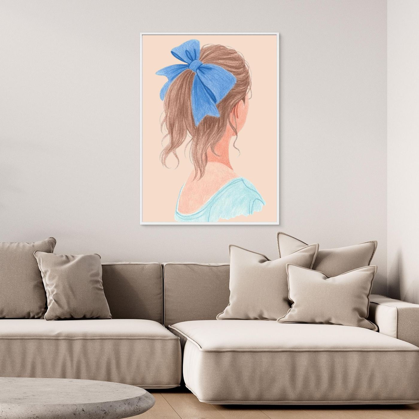 The ponytail, blue bow