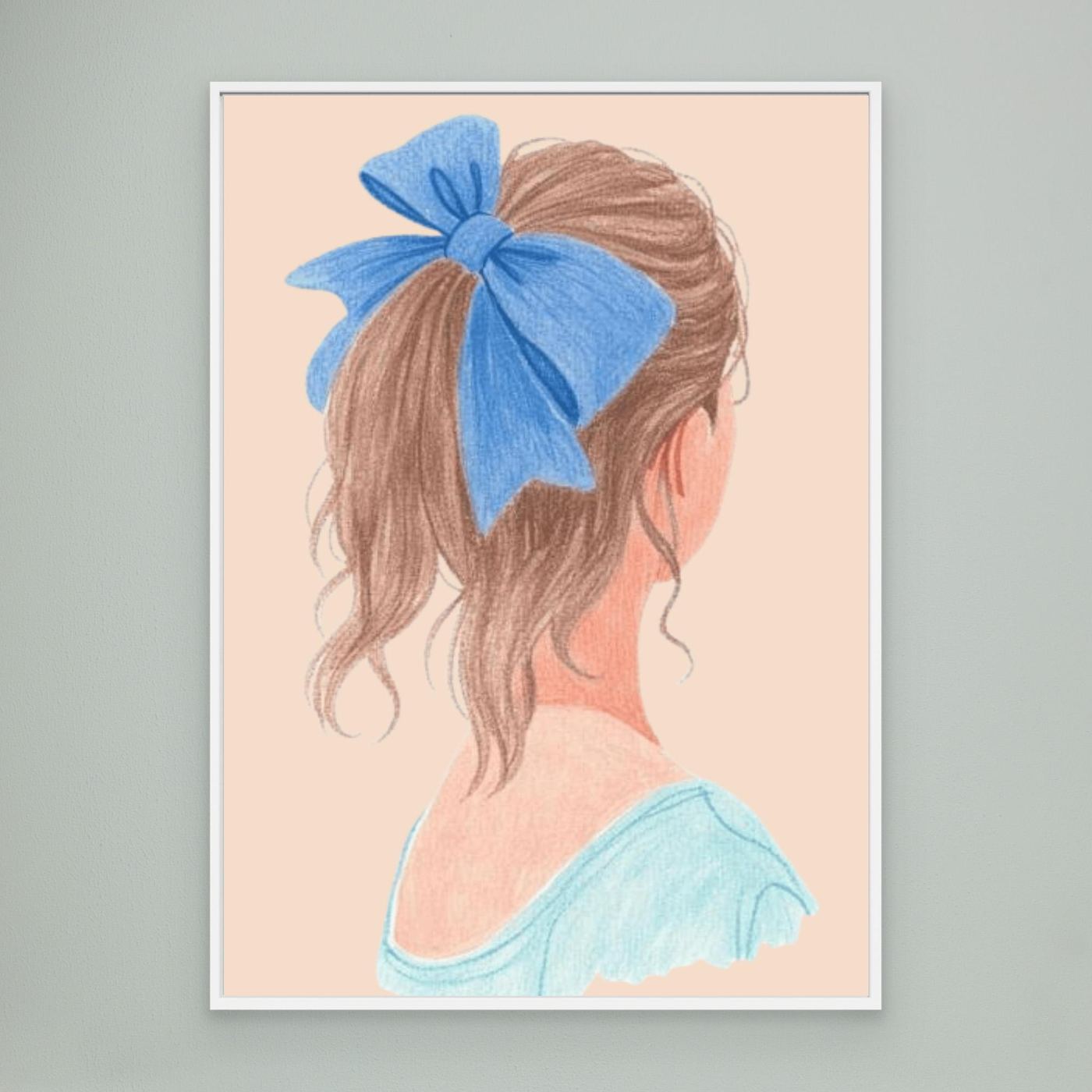 The ponytail, blue bow