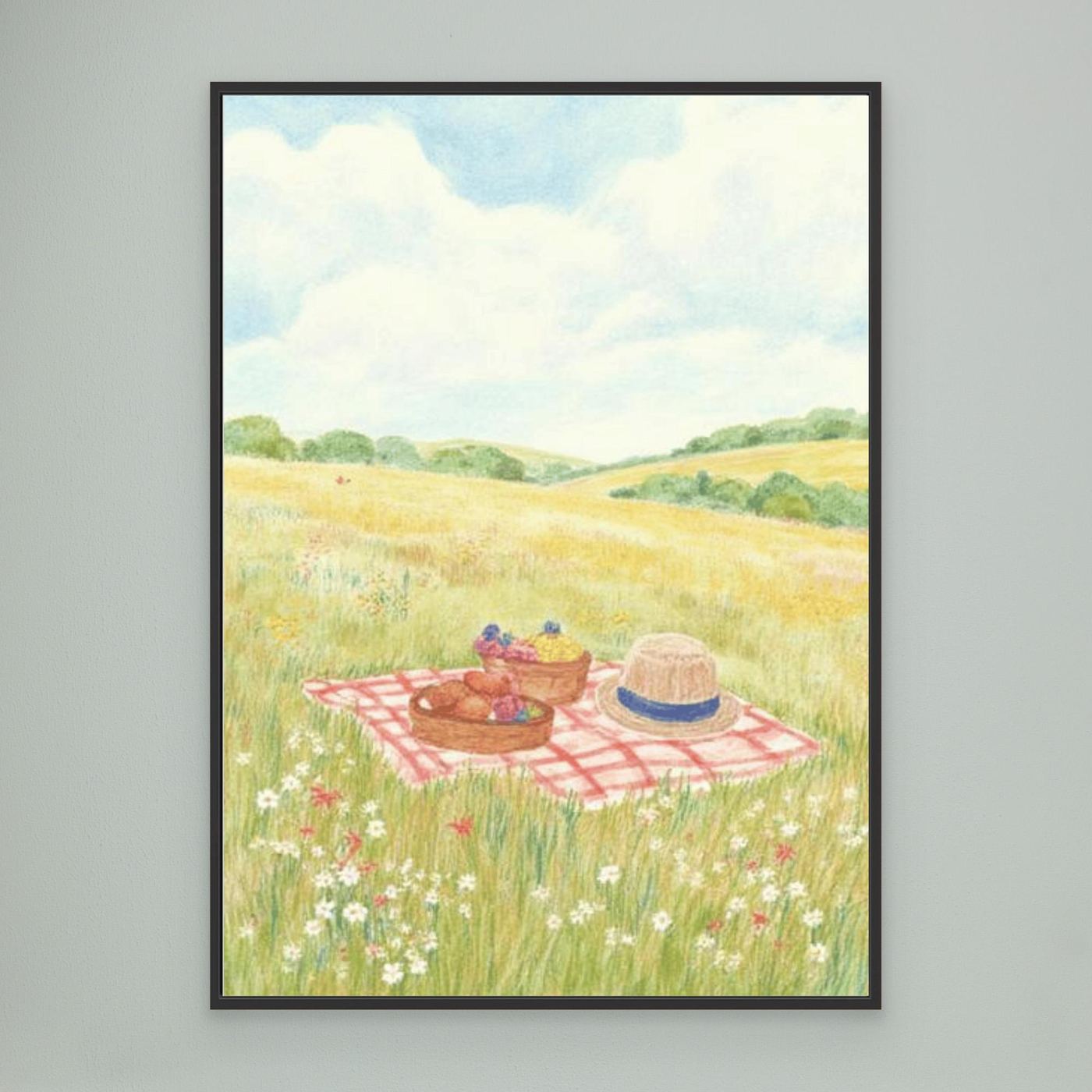 The picnic, straw hat