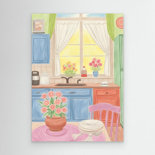 The blue kitchen, morning light