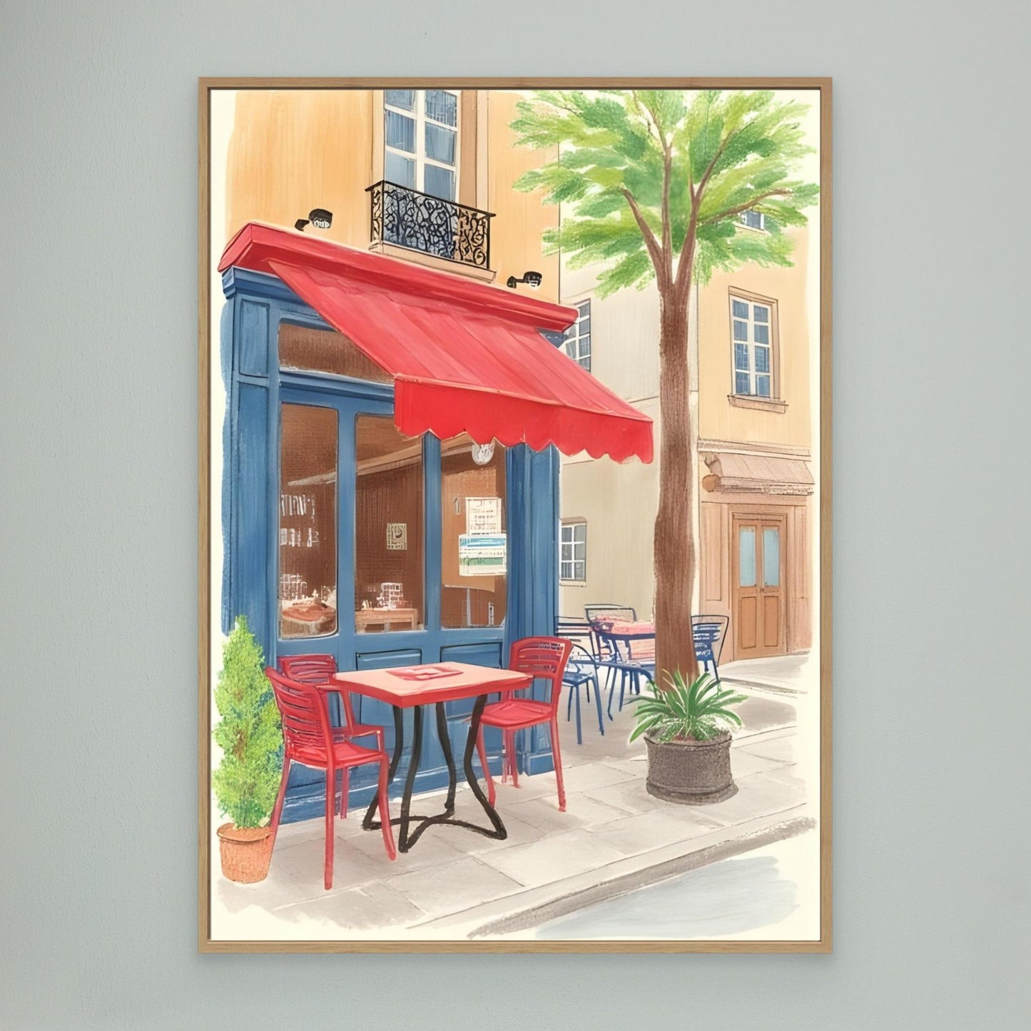 The little café, red and blue