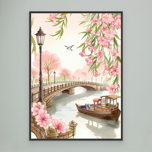 Spring blossom, the barge