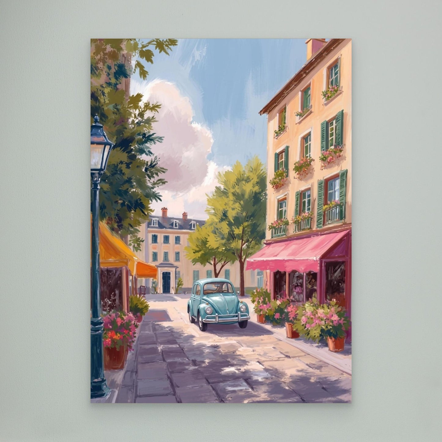 The teal car, Sunday morning