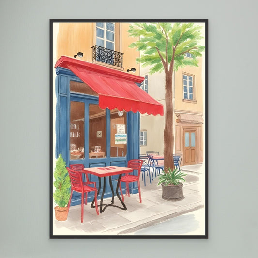The little café, red and blue