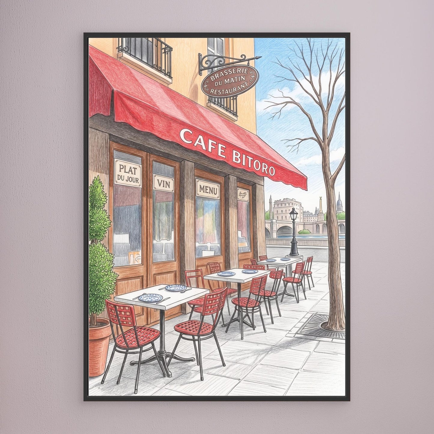 Café Bistro, red awning