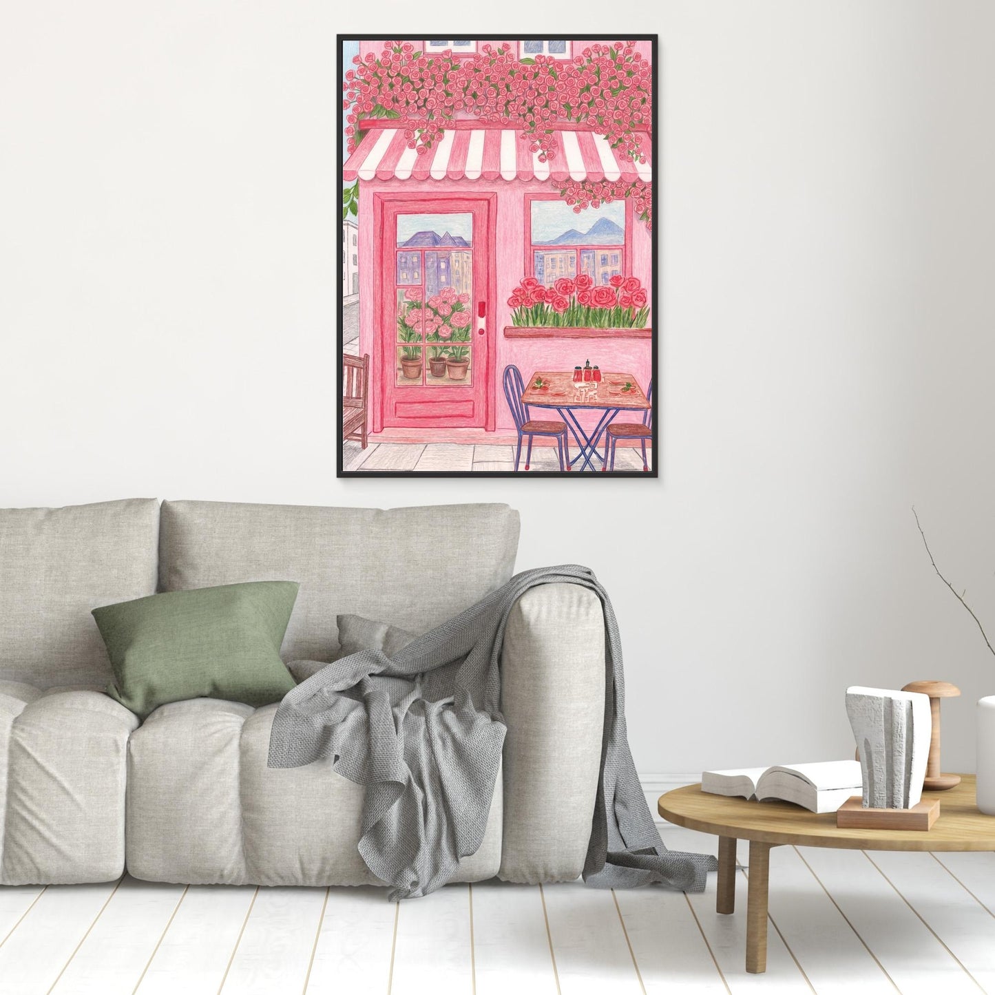 The pink café, rose canopy