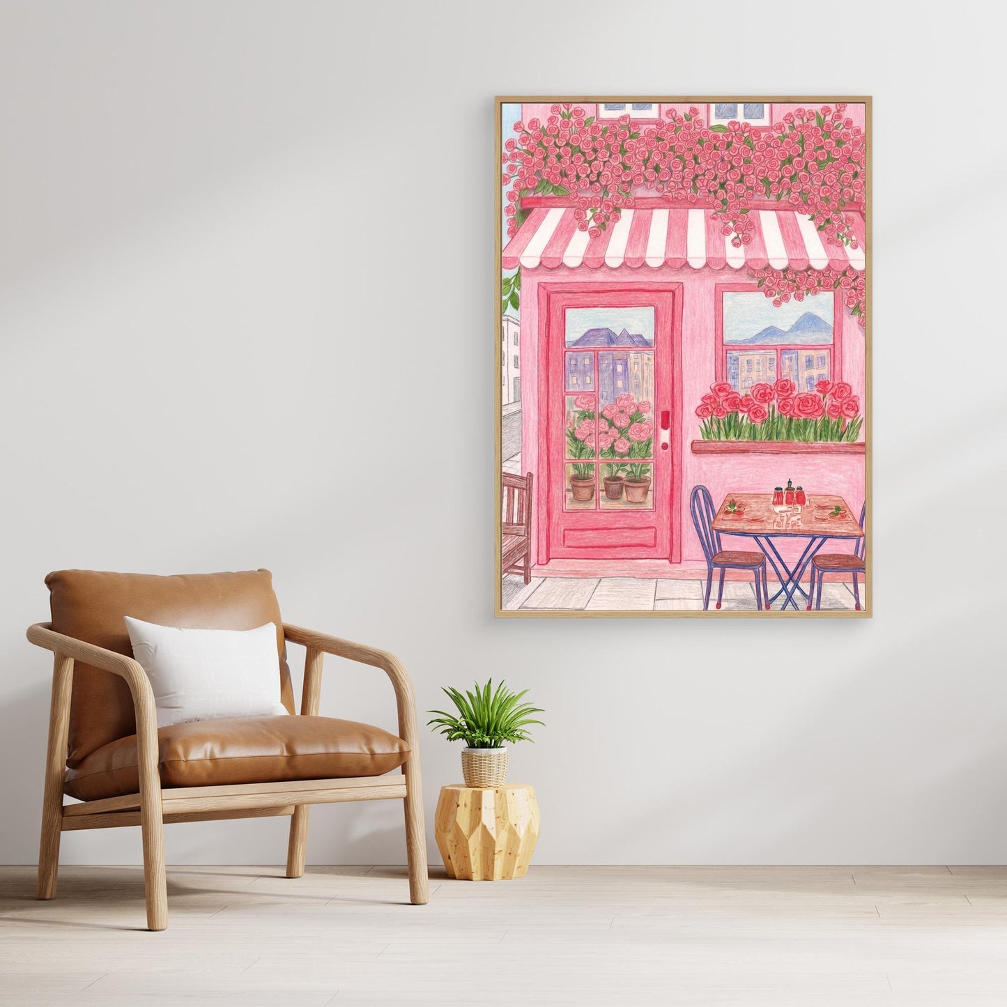 The pink café, rose canopy