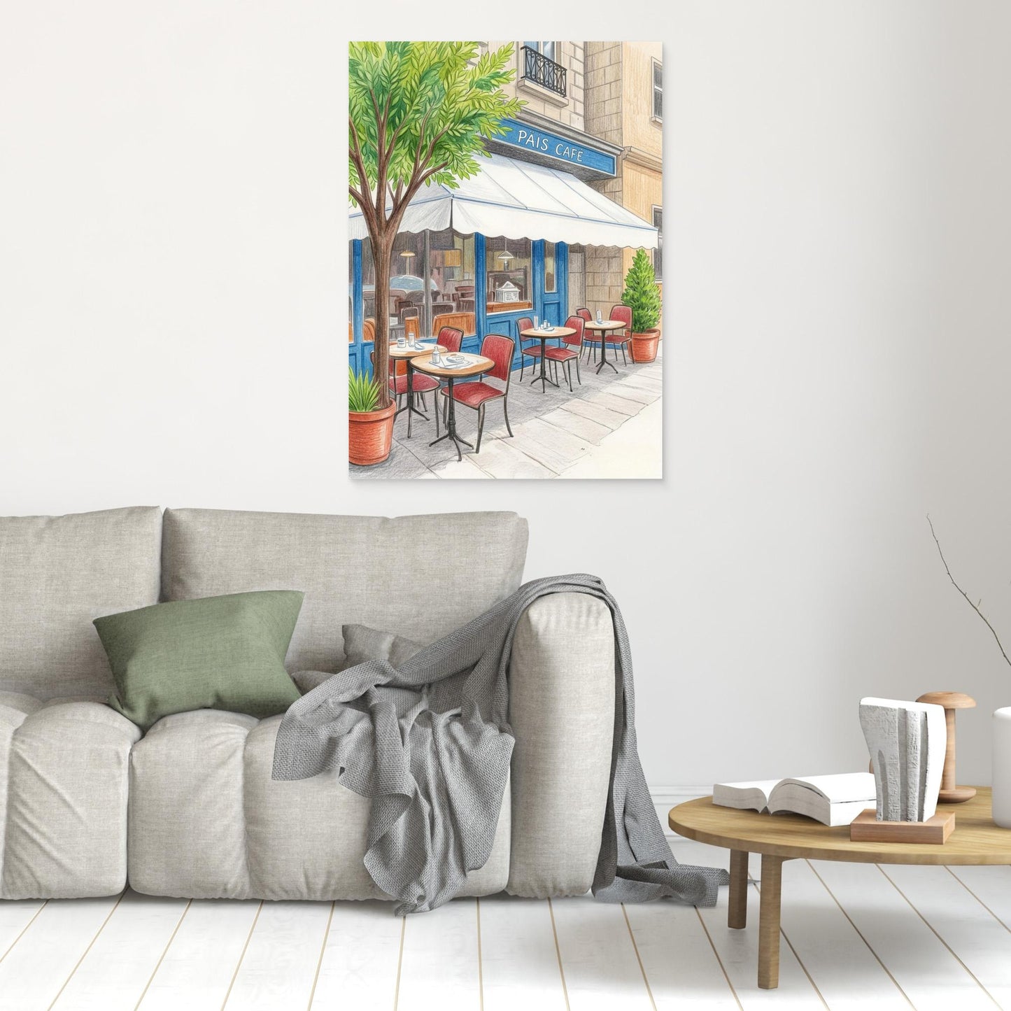 Paris Café, blue awning
