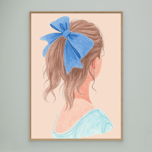 The ponytail, blue bow