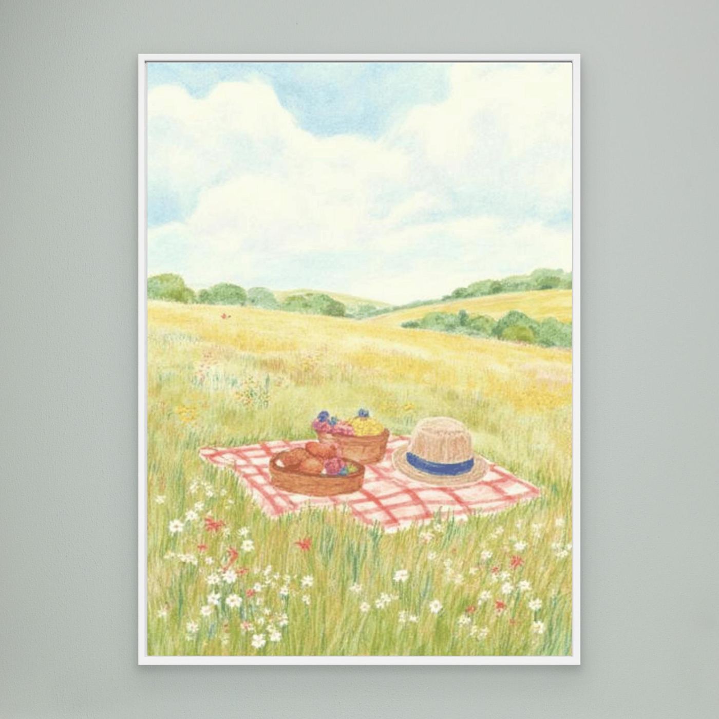 The picnic, straw hat