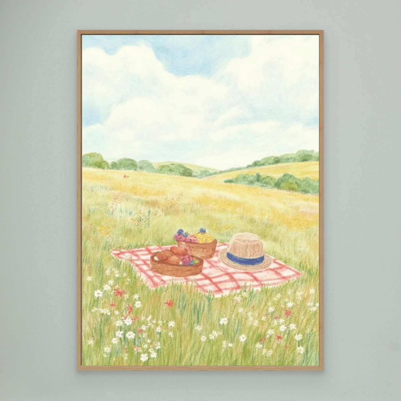 The picnic, straw hat