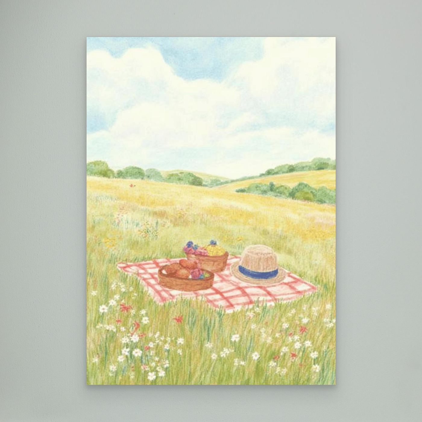 The picnic, straw hat